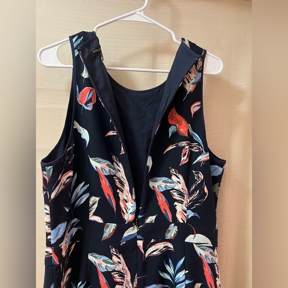 Banana Republic Floral Fit & Flare Leaf Dress – Size 14 Tall Layered Skirt - Picture 8 of 8